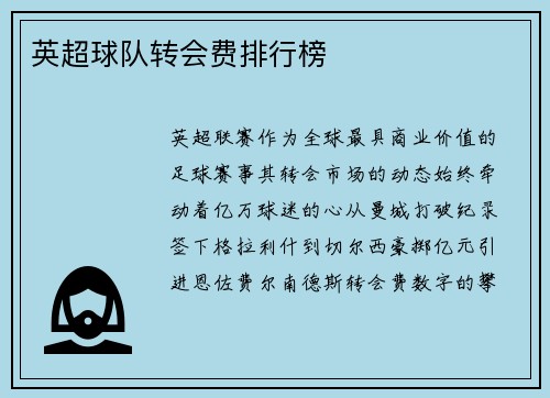 英超球队转会费排行榜
